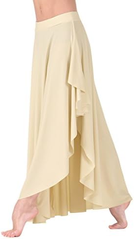 Adult Long Pull-On Hi-Lo Skirt,N8851BLKL,Black,Large
