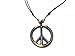 Nove Jewelry Leather Peace Sign Necklace - Peace Symbol Necklace - Resin Peace Sign Pendant - Adjustable Black Cord (Brown)