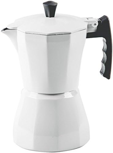 Palais Dinnerware Stovetop Espresso Maker - Aluminum Coffee Maker Moka Pot (White, 6 Demitasse Cups)