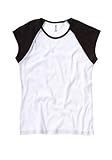 Bella Women's 1x1 Baby Rib Contrast Cap-Sleeve Raglan T-Shirt BEL2020