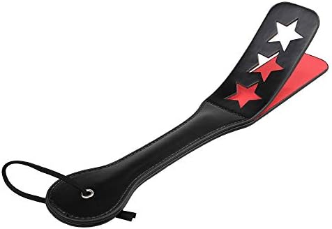 Black Faux Leather Imprinted Paddles, Black