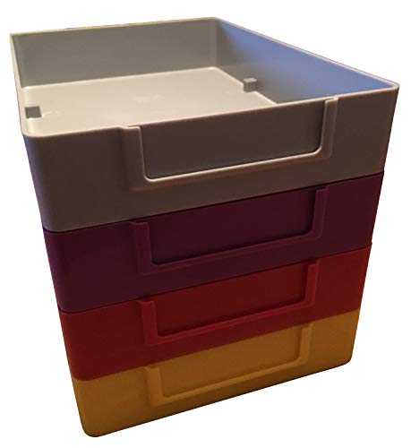 Craft and Hobby Storage Trays, For Organization, Crafting, School and Art, with 2 Dividers, 4/pk Multicolor - Thumbnail 2