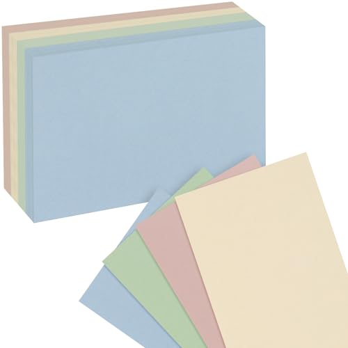 Koogel 180 Stück Karteikarten, 12,7x7,6cm Karteikarten Bunte Karteikarten Lernkarten für Schule Lernen Büro Spielkarten