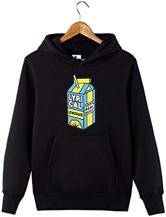 Sonjer Funny Hoodie for Men/Women Lyrical Lemonade Pullover Hooded Sweatershirt Black M