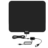HDTV Antenna,65-100 Miles Indoor HDTV Antenna Digital TV Antenna with Signal Amplifier-Support 4K 1080P Freeview Channels - 13.2Ft Coaxial Cable