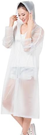 Rainfun Weather Wander Portable Durable Light-Weight Unisex Light-Weight Raincoat Hooded Rain Poncho (White)