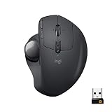 Logitech MX Ergo Wireless Trackball Mouse - Adjustable Ergonomic Design, control and Move Text/Images/Files Between 2 Windows and Apple Mac Computers (Bluetooth or USB), Rechargeable, Graphite
