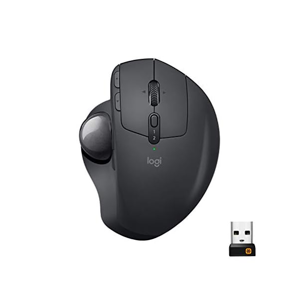 Logitech MX Ergo Wireless Trackball Mouse Adjustable Ergonomic Design, Control and Move Text/Images/Files Between 2…