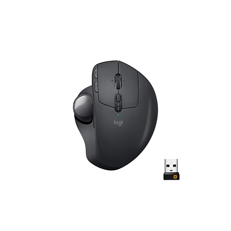 Logitech MX Ergo Wireless Trackball Mouse Adjustable Ergonomic Design, Control and Move Text/Images/Files Between 2…