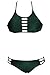 HOTAPEI Women Cut Out Vintage Pinup Strappy High Neck Bikini Swimwear S Green