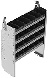 Ranger Design Ranger Design Contoured Van Bin Unit, Aluminum, 4 Shelves w/Bins, 36" W, Mercedes Metris, BL36
