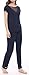 Women's Sleepwear Sleevelees Pajama Set with Short Pants (XS-XL) (M, Dark Blue 2)
