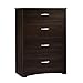 Sauder Beginnings 4 Drawer Dresser, Cinnamon Cherry finish