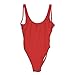 MIAIULIA Women's Retro 80s/90s Inspired High Cut Low Back Padding One Piece Swimwear Bathing Suits