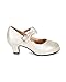 Leatherette Bow Platform Mary Jane Pump (Toddler/Little Girl/Big Girl) BD11 - Ivory