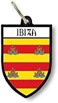 Keychain Key Chain Ring Flag National Souvenir Shield Ibiza Spain