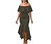Women's Sexy Off Shoulder Ruffle Stretchy Party Mermaid Elegant Midi Long Maxi Dress