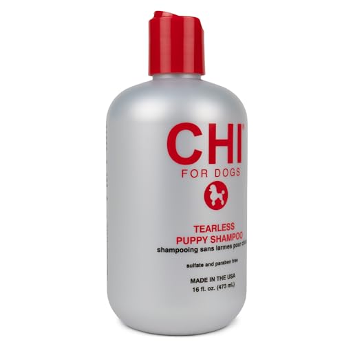 CHI FOR DOGS TEARLESS PUPPY SHAMPOO FOR DOGS, 16 OZ | BEST GENTLE TEARLESS PUPPY SHAMPOO | SULFATE & PARABEN FREE, PH BALANCED FOR DOGS, MADE IN USA