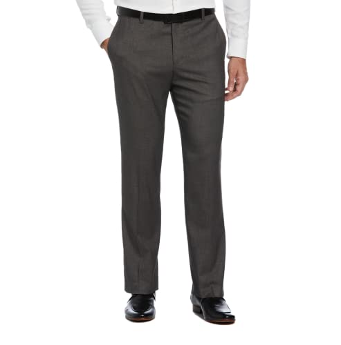 Savane Men's Flat Front No Iron Gabardine Dress Pants With Extendable Waistband…