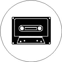 CASSETTE TAPE Logo Symbol 70s 80s 90s Pinback Button 1.25" Pin / Badge