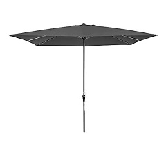 Amazon Com Best Choice Products 8x11ft Rectangular Patio Market Umbrella W Rust Resistant Frame Hand Crank Fade Resistant 210g Polyester Fabric And Wind Vent Navy Blue Garden Outdoor