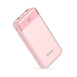 Yoobao 20000mAh Power Bank High Capaicty Portable Charger External Battery Pack Dual USB Output Powerbank Cell Phone Battery Backup Charger Compatible Smartphone Cellphone Tablets - Pink