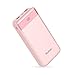 Yoobao 20000mAh Power Bank High Capaicty Portable Charger External Battery Pack Dual USB Output Powerbank Cell Phone Battery Backup Charger Compatible Smartphone Cellphone Tablets - Pink