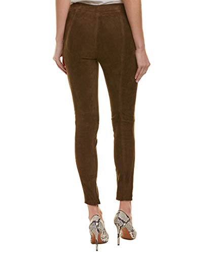 Vince Womens Zipper Suede Legging, S, Brown - Thumbnail 2