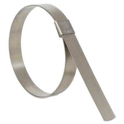 BAND-IT CP10S9 5/8" Wide x 0.025" Thick 2-1/2" Diameter, 201 Stainless Steel Center Punch Clamp (Pack of 50)