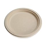 Earth's Natural Alternative Wheat Straw Fiber, Bagasse (Sugarcane) Tree Free 10" Plate, 50 Pack