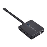 Cable Matters Dual Monitor USB C Hub (USB C Dock) with 2X 4K DP, 2X USB 2.0, Ethernet, and 60W Charging for Windows - Thunderbolt 3 Port Compatible - Support One External Display with MacBook Pro