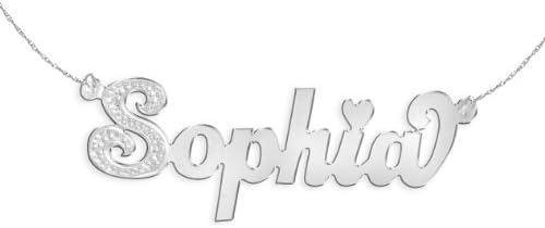 Name Necklace Sterling Silver Personalized Handcrafted with Name of Your Choice - Made in USA