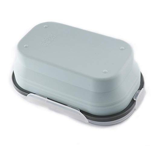 Tronet Picnic Bag Portable Food Cooler Container Storage Picnic Silicone Fold Lunch Box with Spoon