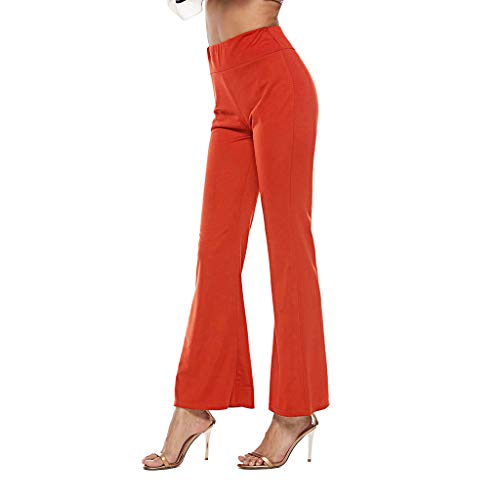 Sunyastor Womens Bootcut Yoga Pants, Fashion Casual Elastic Office Tummy Control Workout Running Bootleg Flare Pants Orange