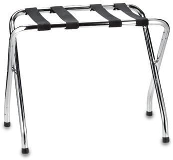 USTECH X-Shape Single Tier Foldable Sturdy Luggage Rack with Nylon Straps & Rubber Feet for Added Stability | Metal Stand Shoe Rack for Guest Room Storage | Perfect for Small Spaces