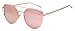FEISEDY Cat Eye Fashion Metal Frame Mirrored Flat Lenses Women Sunglasses B2206