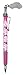 BRISA VW Collection - Volkswagen Retractable Ballpoint Pen with Beetle Bug Charm, good grip, Black, Medium Point (Love That Bug/Pink)