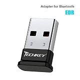TECHKEY Bluetooth Adapter for PC USB Bluetooth Dongle 4.0 EDR Receiver Wireless Transfer for Stereo Headphones Laptop Windows 10, 8.1, 8, 7, Raspberry Pi
