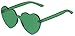 One Piece Heart Shaped Rimless Sunglasses Transparent Candy Color Eyewear(6 Color)