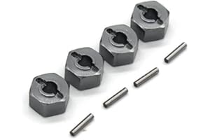 RWLZLB 16440 Metal Wheel Hex ＆ M20101 Wheel Hex Pins Parts, 12mm Hub Adapter for Hyper Go H14BM H16BM H16GT H16DR H16PL RC Car, Upgrade Parts for MJX 16207-16210 14301 14210 Brushless RC Cars
