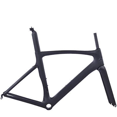 Carbon Road Bike Frame Chinese Carbon Road Frame Cycling Bicicleta Road Bicycle Frame with Fork Seatpost (Black Matte, 58cm) - Thumbnail 7