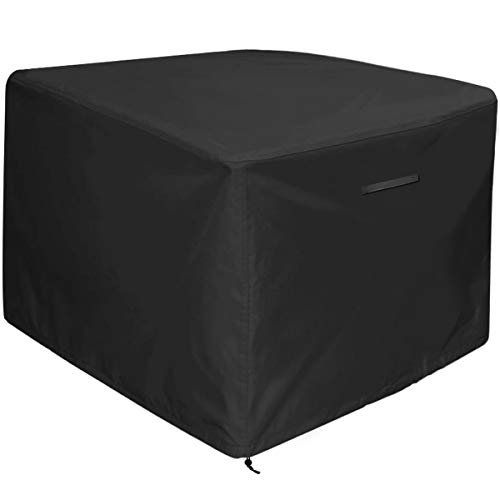Amolliar Fire Pit/Table Cover 32 inch by 32 inch,Black(32”L x 32”W x 24″ H)