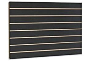ONLY GARMENT RACKS Black Slatwall Panels 24"H x 48"L (Set of 2 Panels) - with or Without Metal Inserts (Without Metal Inserts)