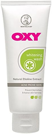 Mentholatum OXY Oxy Whitening Face Wash 100g Contains Natural Etioline Extract, Vitamin C and E helps to lighten skin and enhance skin fairnes