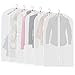 ETERNLEAF Garment Bags Clear 24'' x 43'' Suit Bags (Pack of 6) Garment Covers with Full Zipper for Closet Storage and Travel [Upgraded]
