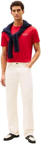 Camiseta de Manga Corta Hombre Brand Love Small con Cuello Redondo, Rojo (Medium Red), M