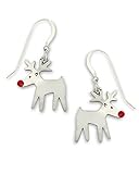 Sienna Sky Rudolph Reindeer with Red Crystal Nose Dangle Earrings 934