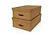 Bigso Valdemar Canvas Paper Laminate Storage Boxes, Brown, Set of 2