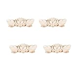 BSYMDH 4PCS Wood Carved Onlay Applique Wood