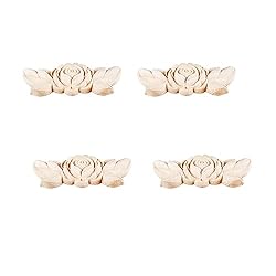 BSYMDH 4PCS Wood Carved Onlay Applique Wood